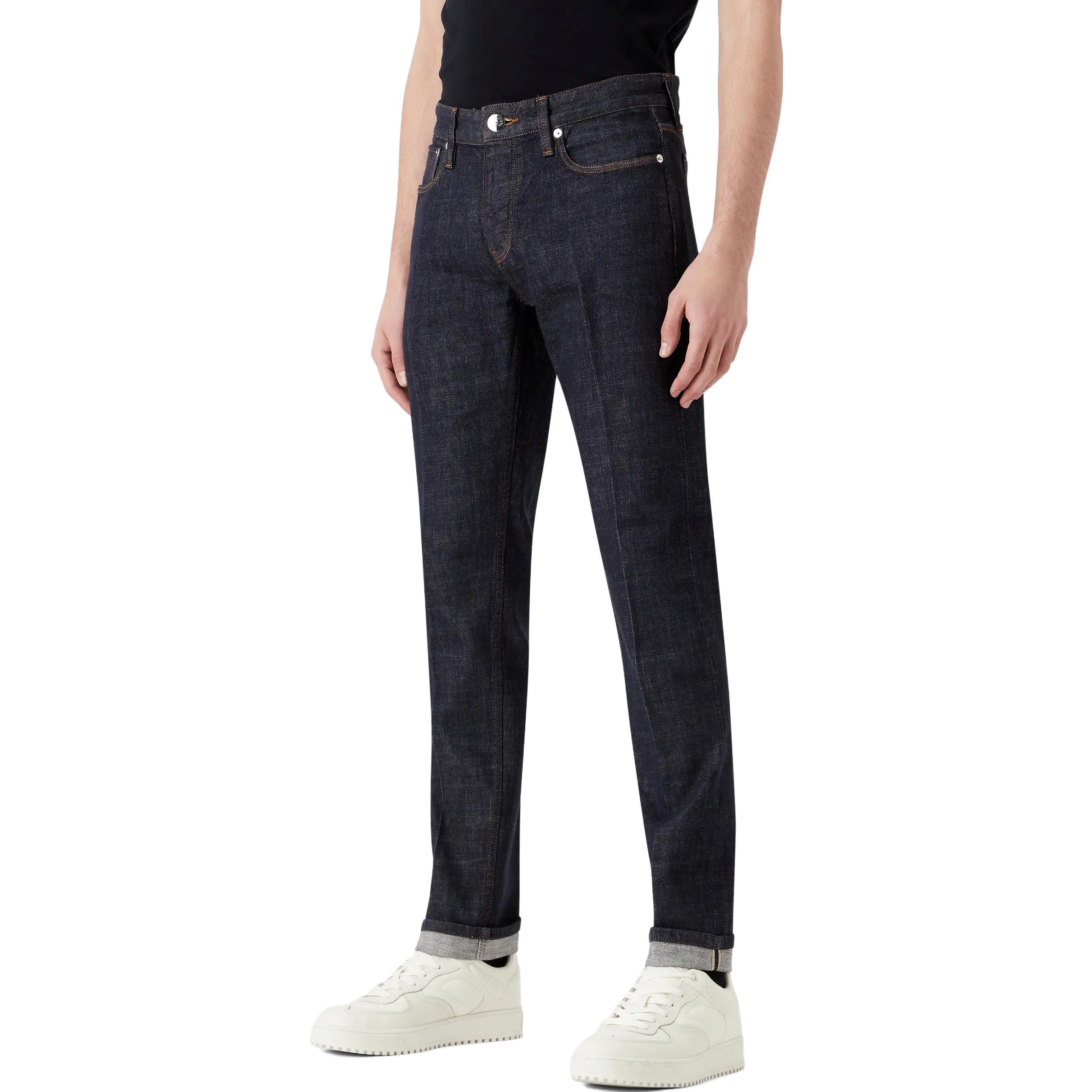 EMPORIO ARMANI Washed Straight-Leg Casual Denim Jeans  Dark Blue SS23 3R1J75-1DPZZ-0941 圖 4