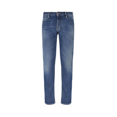 EMPORIO ARMANI Washed Straight Jeans Denim Blue 6H1J06-1DL5Z-0942
