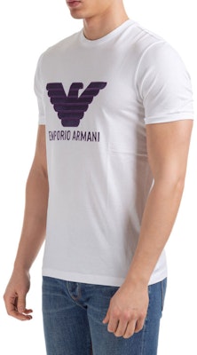 Emporio Armani 白色大Logo印花短袖T恤 3H1T67-1J30Z-0100 Details for Emporio Armani 白色大Logo印花短袖T恤 3H1T67-1J30Z-0100