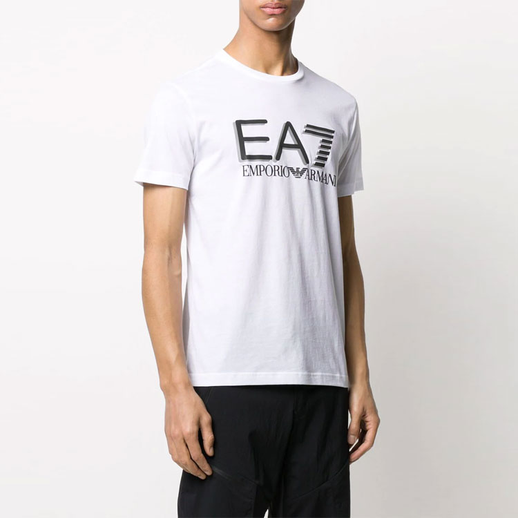 Emporio Armani White Big Logo Short Sleeve T-Shirt 3HPT81-PJM9Z-1100 圖 4