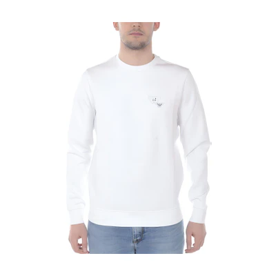 Emporio Armani White Casual Solid Color Crewneck Sweatshirt 3H1M8E-1JHSZ-100