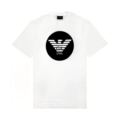 Emporio Armani White Casual T-Shirt with Front Logo. 6H1T73-1JDXZ-0101-S