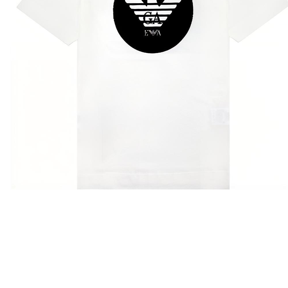 Sizing エンポリオアルマーニ ホワイト カジュアル Tシャツ フロントロゴ入り 6H1T73-1JDXZ-0101-S