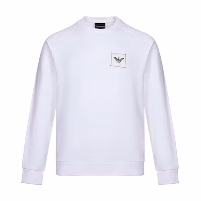 Emporio Armani White Cotton Crewneck Sweatshirt 6G1MD7-1J36Z-0100