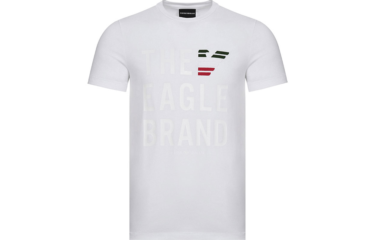 Order エンポリオ アルマーニ ホワイト コットン ロゴ Tシャツ 3Z1T95-1J11Z-0100