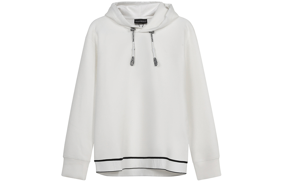 Emporio Armani White Drawstring Hoodie 3K1MD8-1JHSZ-0101