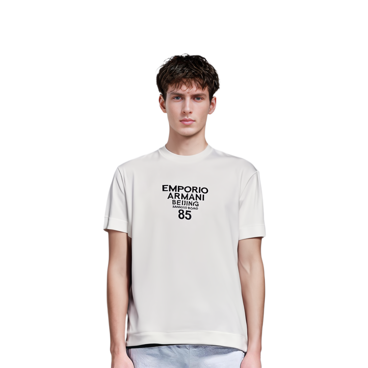 Emporio Armani White Graphic Crew Neck T-Shirt 6H1TG5-1JTUZ-0145 圖 4