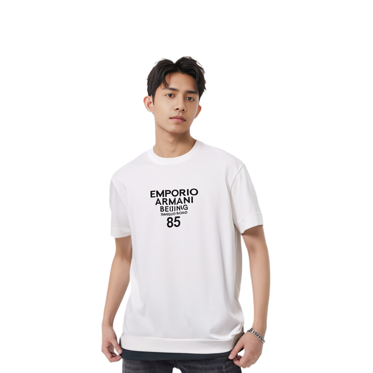Emporio Armani White Graphic Crew Neck T-Shirt 6H1TG5-1JTUZ-0145 圖 5