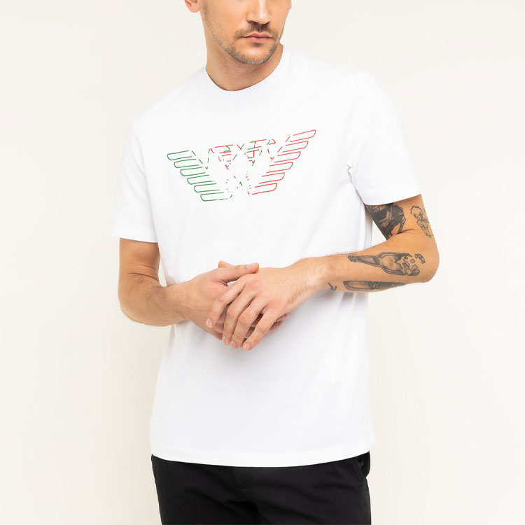 Emporio Armani White Graphic Crewneck T-Shirt 3H1T71-1J11Z-0100 圖 4