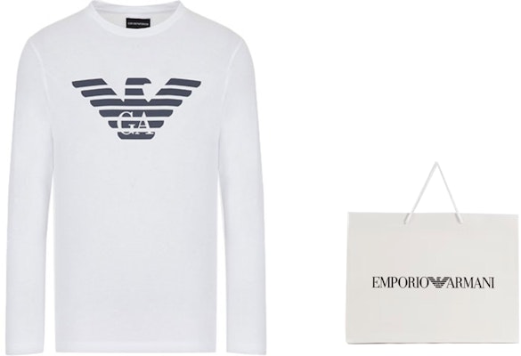 Emporio Armani 白色圖案印花長袖圓領休閒T恤 8N1TN8-1JPZZ-0147 Lookbook Emporio Armani 白色圖案印花長袖圓領休閒T恤 8N1TN8-1JPZZ-0147