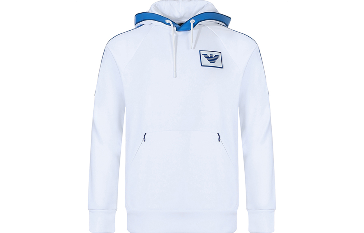 Emporio Armani White Hoodie Sweatshirt 3H1M92-1J36Z-0100