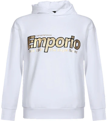 Emporio Armani 白色連帽衫金色Logo設計 6G1MF8-1J07Z-0100 Buy Emporio Armani 白色連帽衫金色Logo設計 6G1MF8-1J07Z-0100