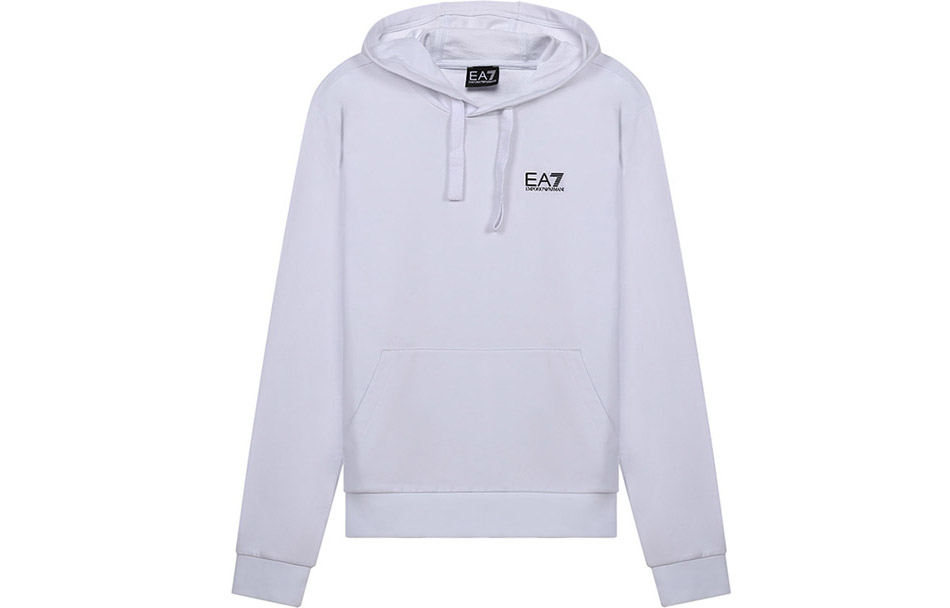 Emporio Armani White Letter Print Pullover Hoodie 8NPM04-PJ05Z-1100