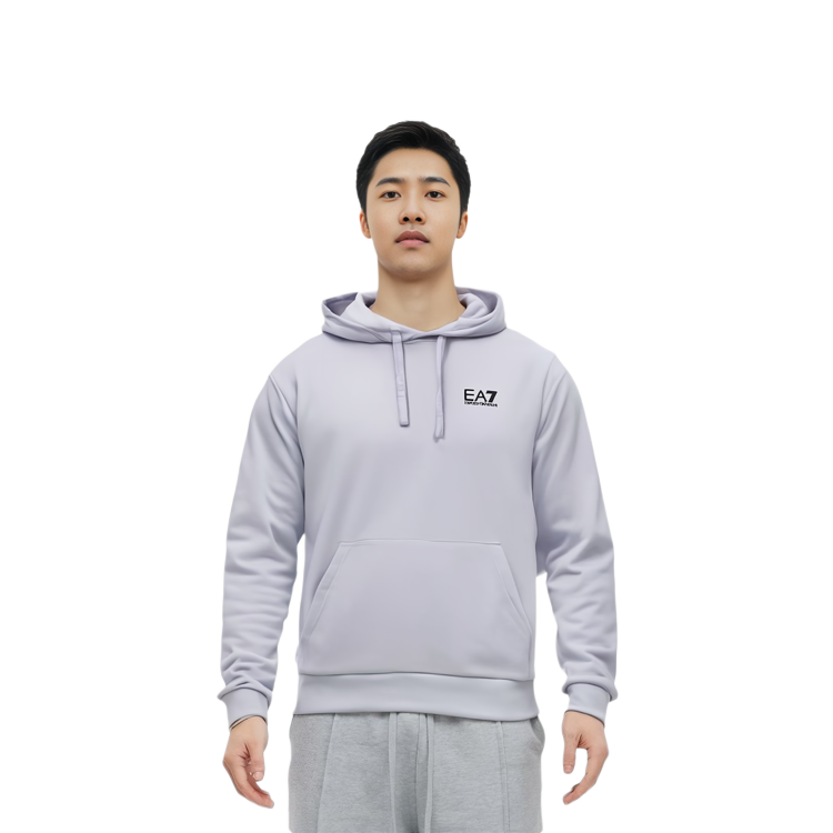 Shop 엠포리오 아르마니 화이트 레터 프린트 풀오버 후디 8NPM04-PJ05Z-1100