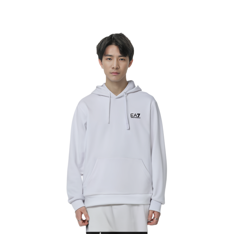 Purchase 엠포리오 아르마니 화이트 레터 프린트 풀오버 후디 8NPM04-PJ05Z-1100