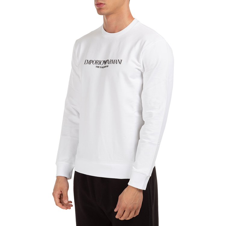 Sizing Emporio Armani 白色標誌純棉圓領運動衫 8N1ME8-1J04Z-0100