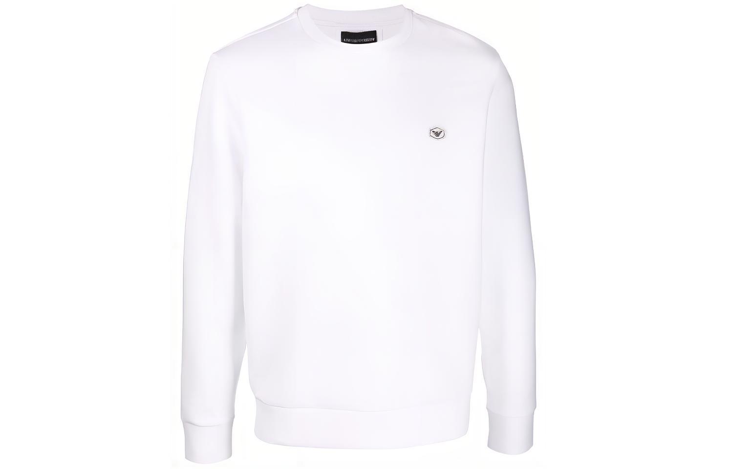 Emporio Armani White Logo Crewneck Pullover Sweatshirt 8N1MD1-1JHSZ-0100