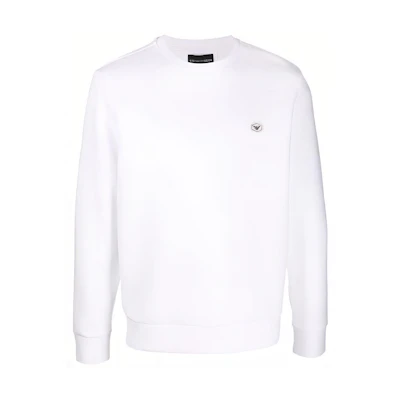Emporio Armani White Logo Crewneck Pullover Sweatshirt 8N1MD1-1JHSZ-0100