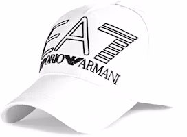 Emporio Armani White Logo Polyester Baseball Cap for Men 274991-2R102-WH Emporio Armani White Logo Polyester Baseball Cap for Men 274991-2R102-WH