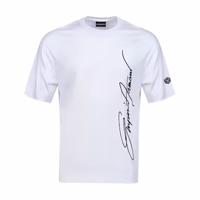 Emporio Armani White Logo Print Crew Neck Short Sleeve T-Shirt 3H1TN4-1JCQZ-F144