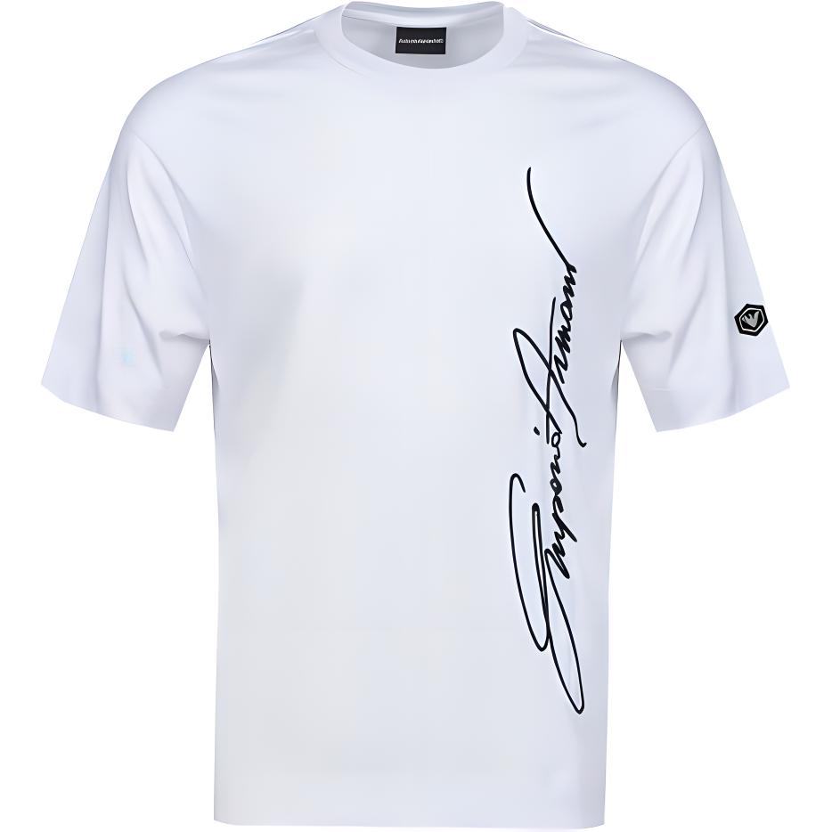 Order Emporio Armani 白色印花短袖圓領T恤 3H1TN4-1JCQZ-F144