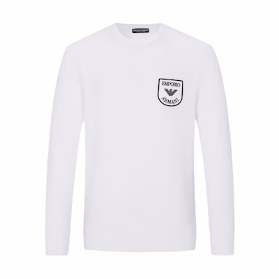 Emporio Armani White Logo Print Crewneck Sweatshirt 111062-2R571-00010