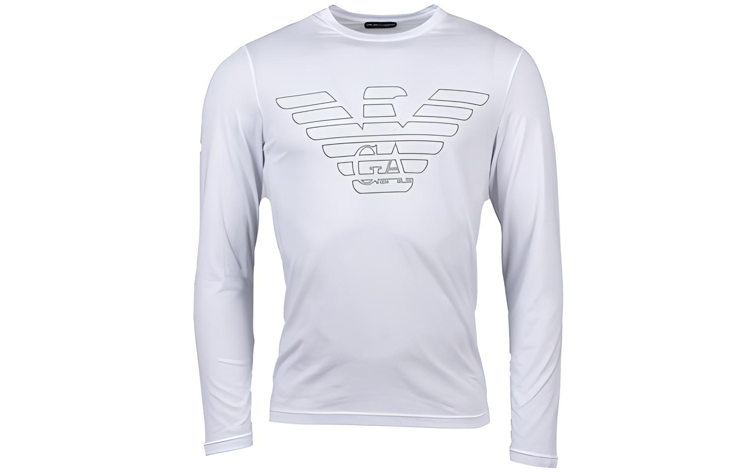Emporio Armani White Long Sleeve Graphic T-Shirt 111287-9A578-00010