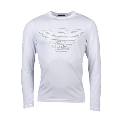 Emporio Armani White Long Sleeve Graphic T-Shirt 111287-9A578-00010