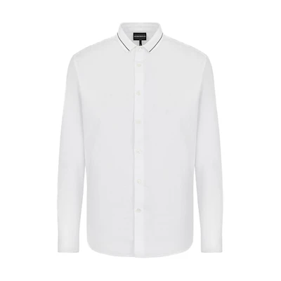 Emporio Armani White Long Sleeve Single-Breasted Collar Shirt 6K1CD2-1NI5Z-F103