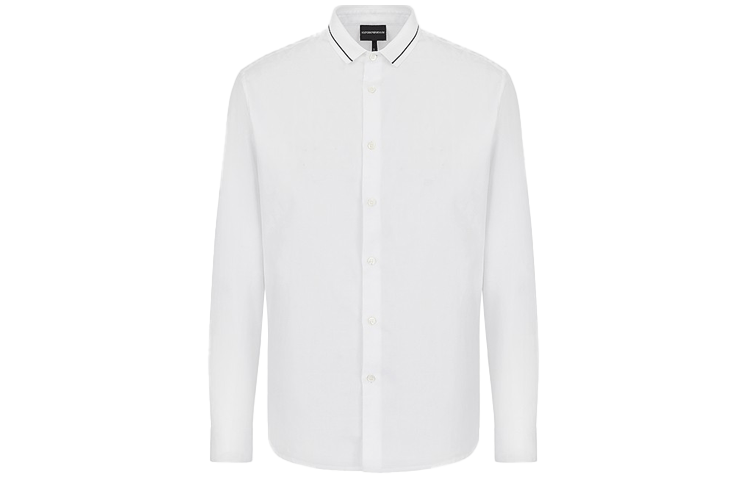 Order Emporio Armani White Long Sleeve Single-Breasted Collar Shirt 6K1CD2-1NI5Z-F103