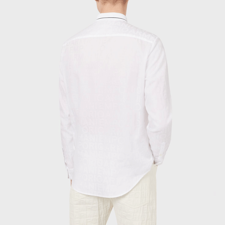 Details for Emporio Armani White Long Sleeve Single-Breasted Collar Shirt 6K1CD2-1NI5Z-F103