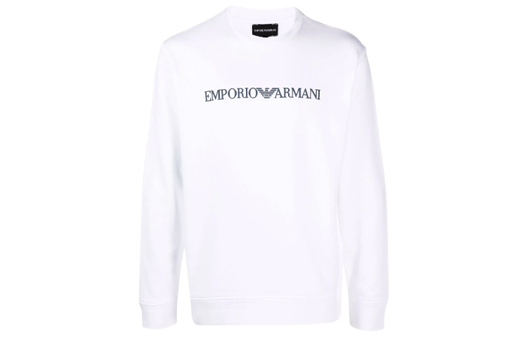 Emporio Armani White Loose-Fit Crewneck Sweatshirt with Letter Print 8N1MR6-1JRIZ-F109 圖 2