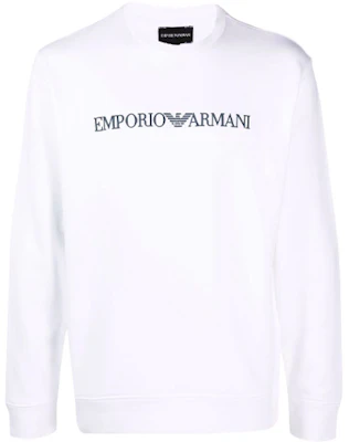 Sudadera Blanca Emporio Armani Suelta Cuello Redondo con Estampado de Letras 8N1MR6-1JRIZ-F109 Order Sudadera Blanca Emporio Armani Suelta Cuello Redondo con Estampado de Letras 8N1MR6-1JRIZ-F109