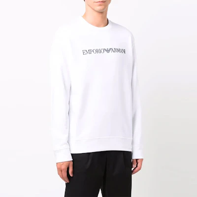 Sudadera Blanca Emporio Armani Suelta Cuello Redondo con Estampado de Letras 8N1MR6-1JRIZ-F109 Shop Sudadera Blanca Emporio Armani Suelta Cuello Redondo con Estampado de Letras 8N1MR6-1JRIZ-F109