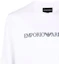 Sizing Sudadera Blanca Emporio Armani Suelta Cuello Redondo con Estampado de Letras 8N1MR6-1JRIZ-F109