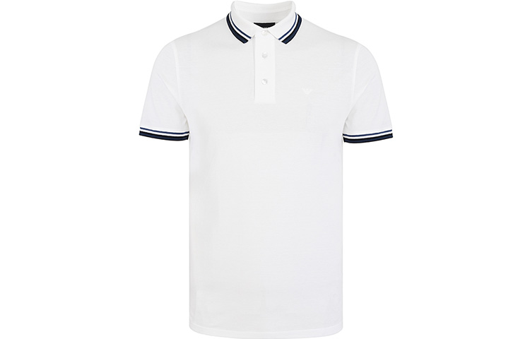 Emporio Armani White Polo Shirt - Casual Solid Short Sleeve 3K1FL8-1JTKZ-0100