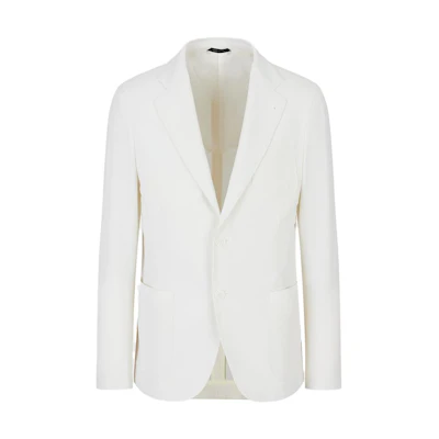 Emporio Armani White Single-Breasted Long Sleeve Jacket 1SGGG0LLT-03IO1-U6SG