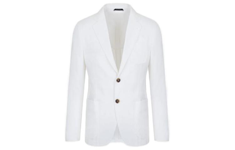 Emporio Armani White Single-Breasted Turn-Down Collar Jacket 8WGGG02BT00Q71U0BN