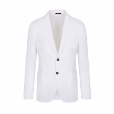 Emporio Armani White Single-Breasted Turn-Down Collar Jacket 8WGGG02BT00Q71U0BN