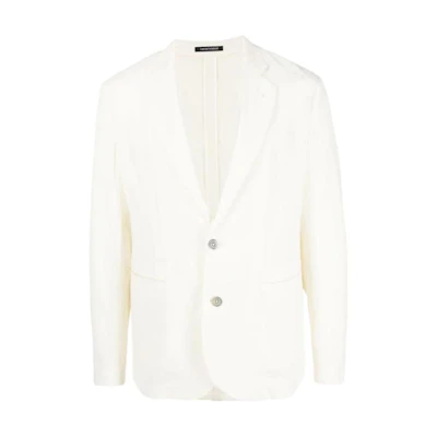 Emporio Armani White Solid Color Long-Sleeve Suit Jacket D41G37-D1455-102