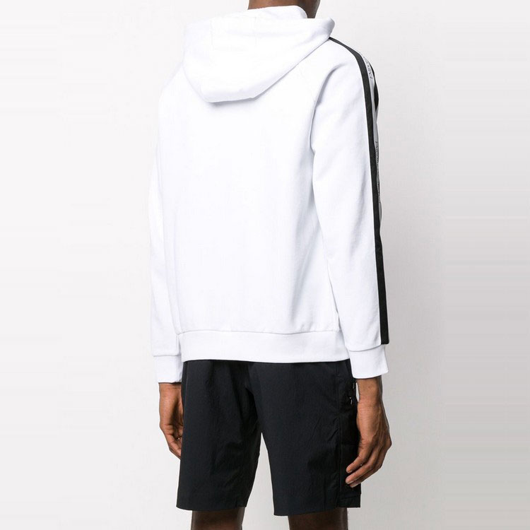 Emporio Armani White Striped Print Zip Hoodie 3H1MG6-1J07Z-0100 圖 4