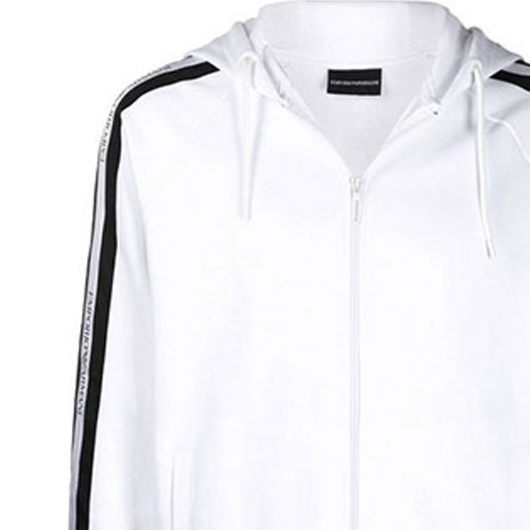 Emporio Armani White Striped Print Zip Hoodie 3H1MG6-1J07Z-0100 圖 6