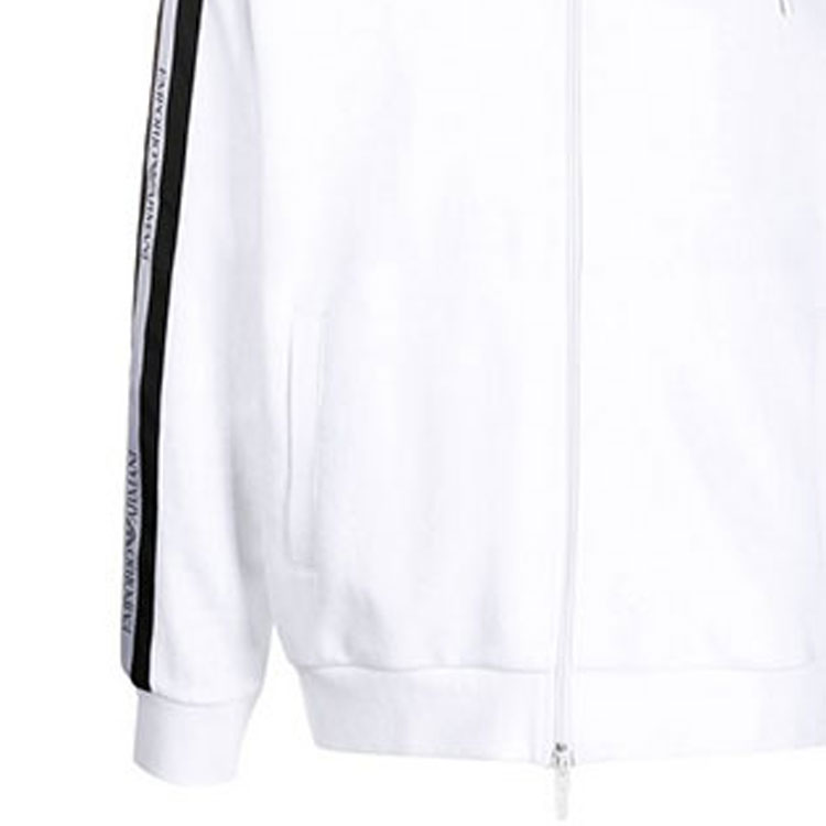 Emporio Armani White Striped Print Zip Hoodie 3H1MG6-1J07Z-0100 圖 7