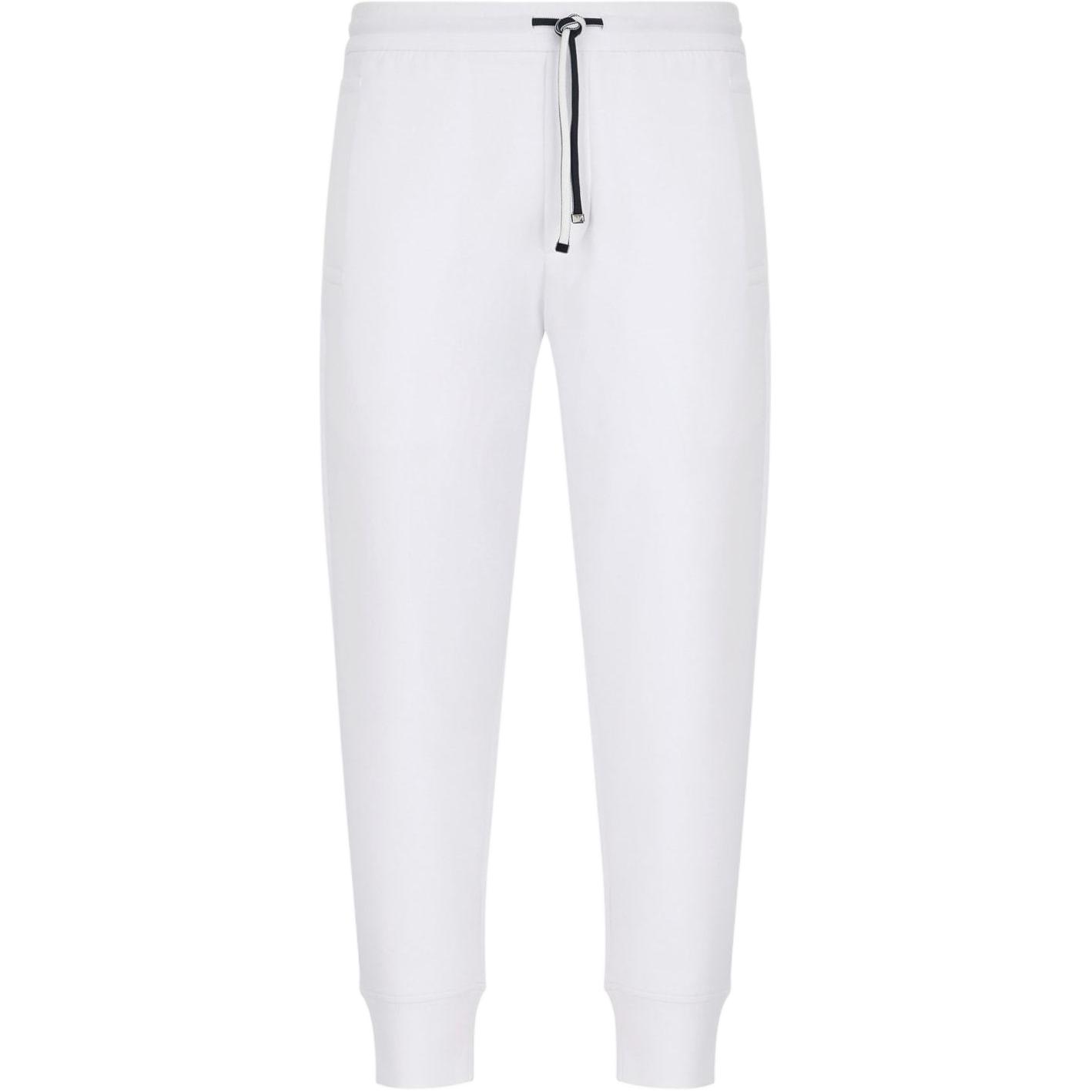 Emporio Armani White Tapered Knitted Jogger Pants. 8N1P92-1JHSZ-0100