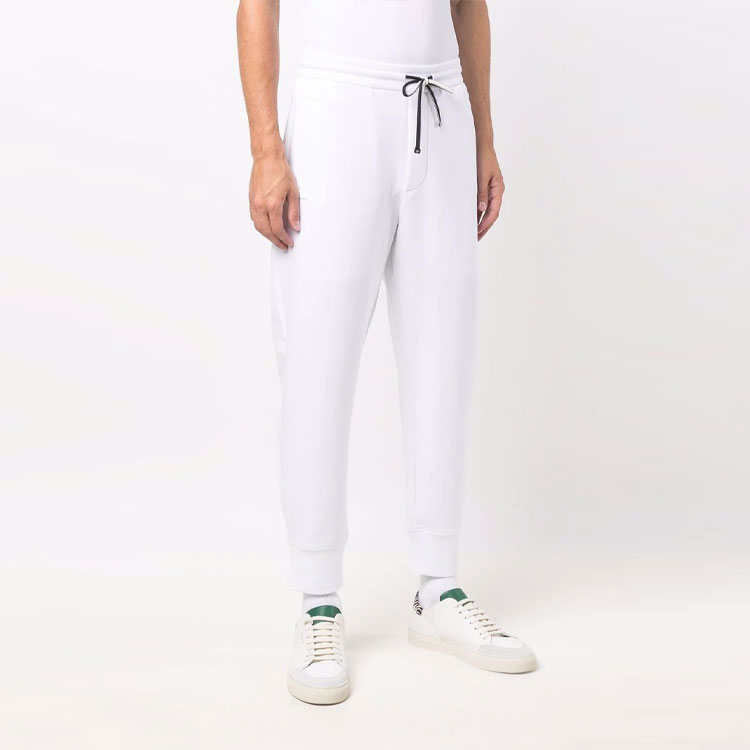 Shop Emporio Armani White Tapered Knitted Jogger Pants. 8N1P92-1JHSZ-0100