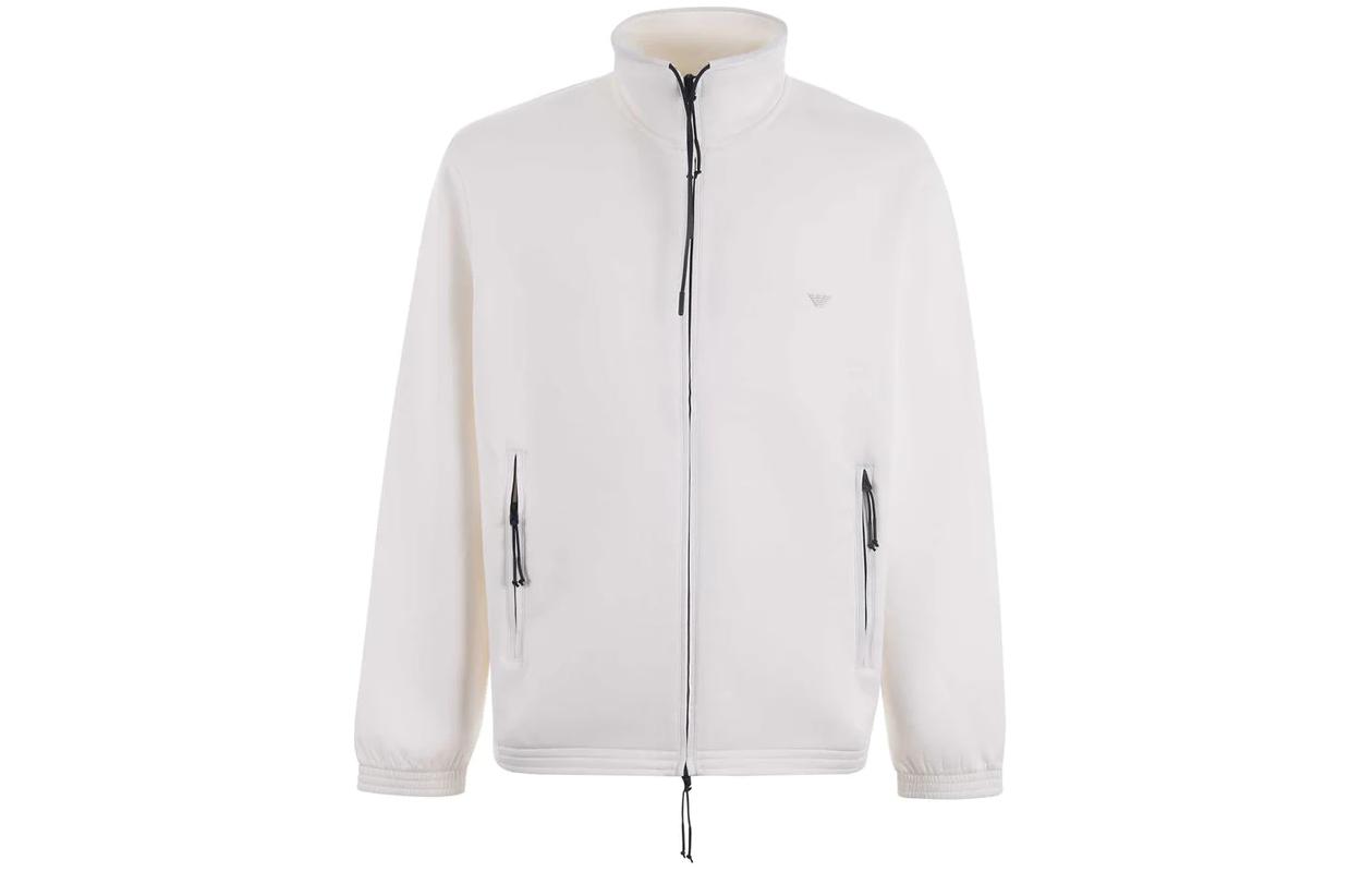 Emporio Armani White Zip-Up High Collar Jacket EM0000-83AF1-U1105