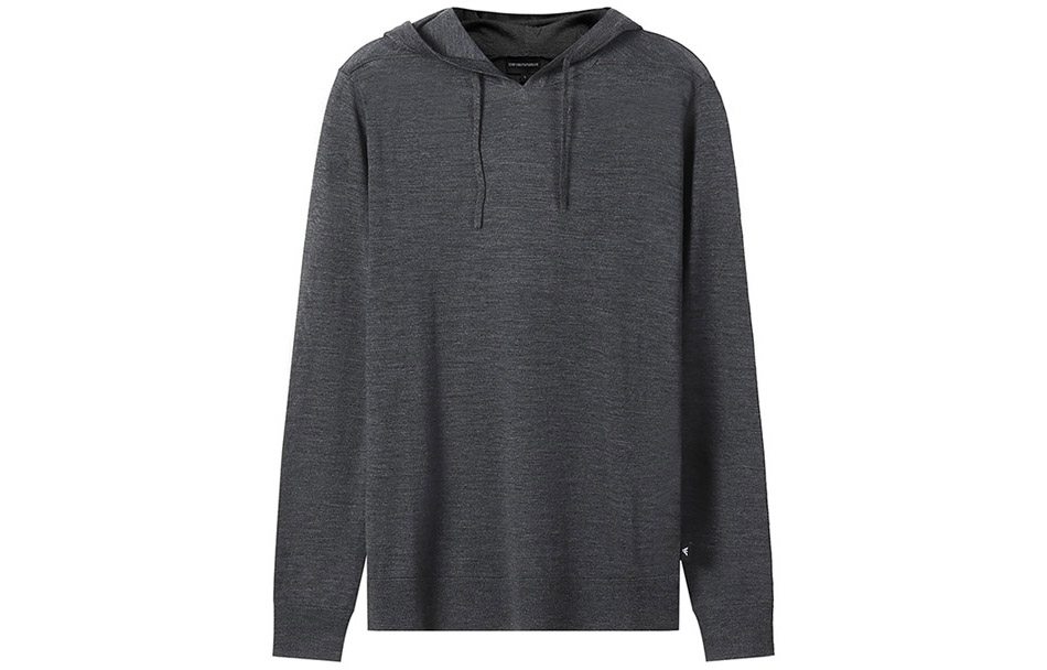 Emporio Armani Wool Knit Hoodie in Dark Grey 8N1MUW-1MJWZ-0631