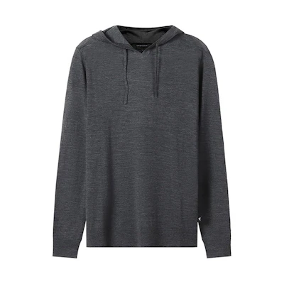 Emporio Armani Wool Knit Hoodie in Dark Grey 8N1MUW-1MJWZ-0631