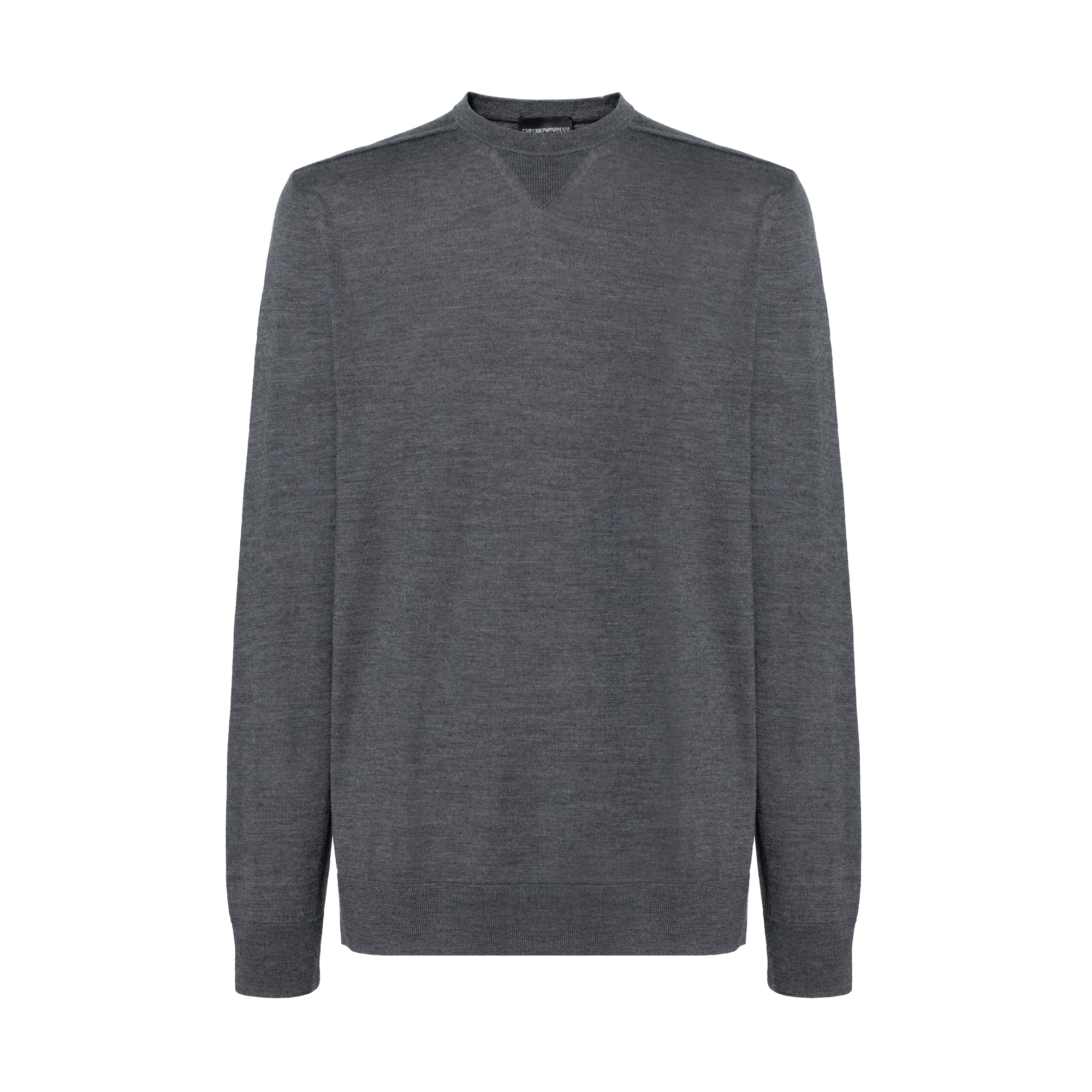 EMPORIO ARMANI Wool Sweater Long Sleeve Crewneck - Dark Gray. 8N1MUV-1MJWZ-0631