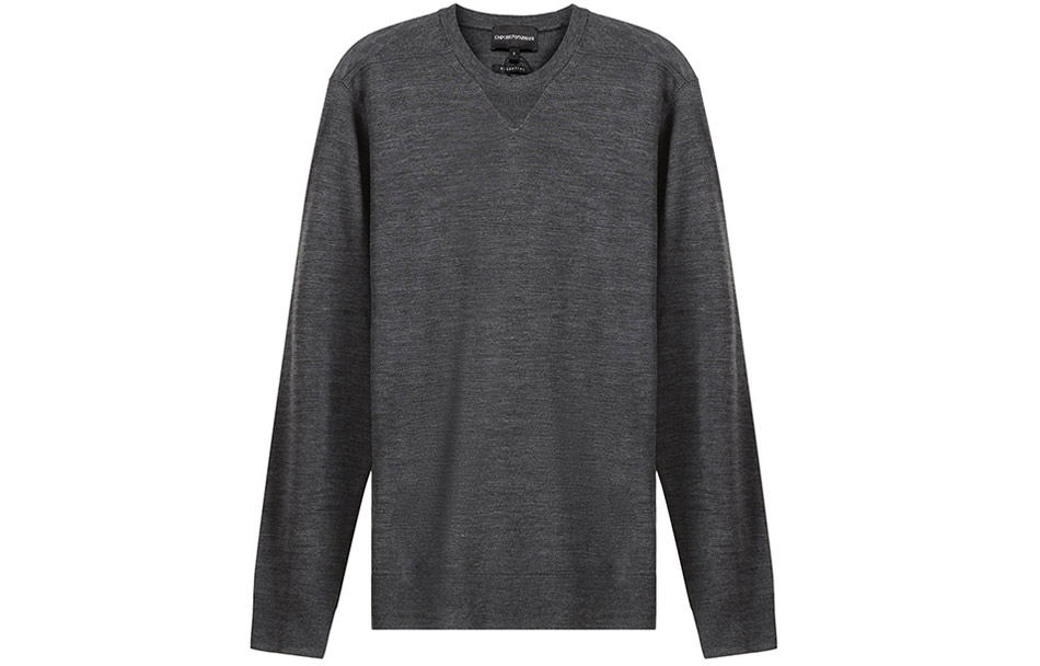 Order エンポリオアルマーニ ウールセーター 長袖 クルーネック - ダークグレー. 8N1MUV-1MJWZ-0631